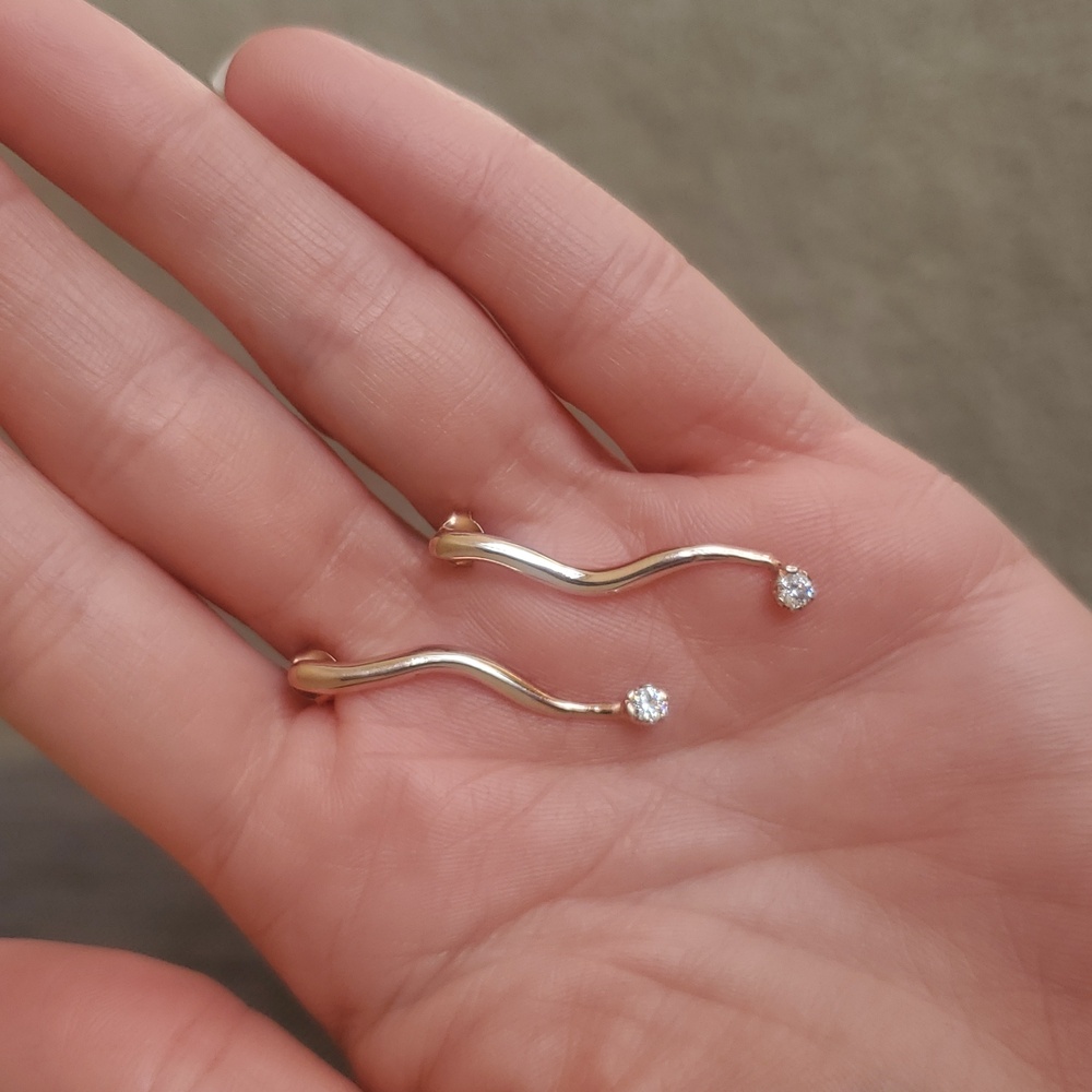 Silver earrings gold plated